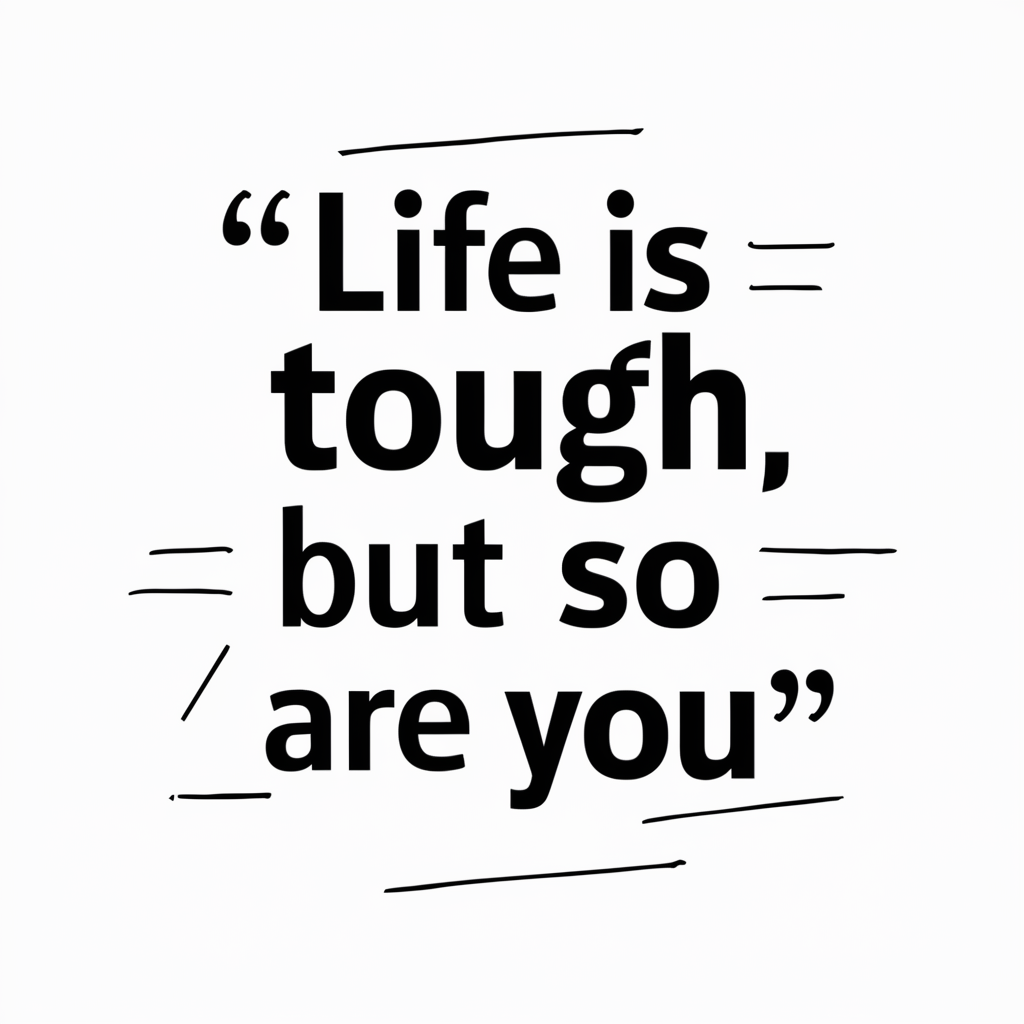 Life is tough, but so are you