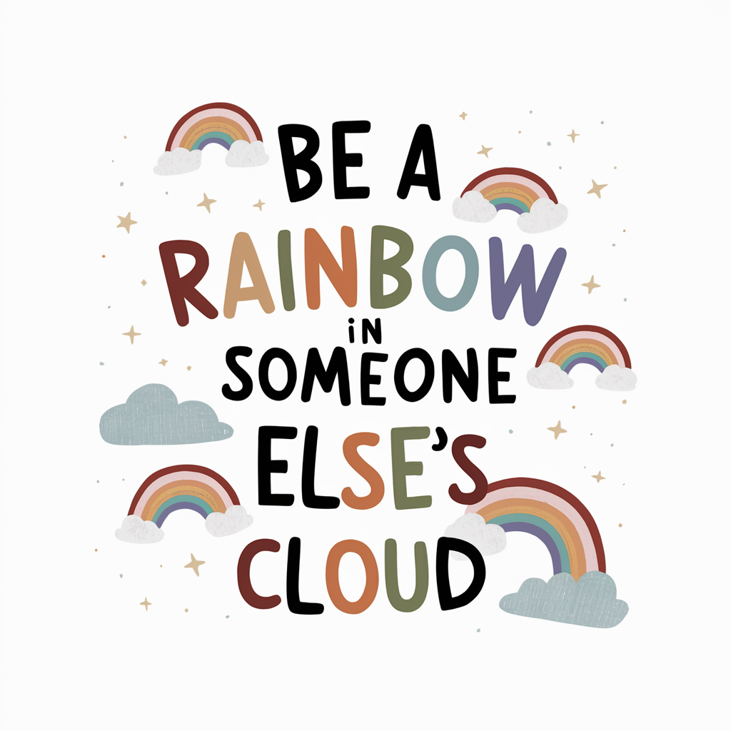 be a rainbow in someone else's cloud